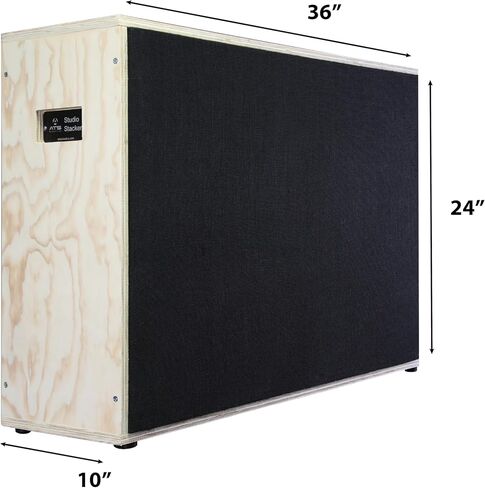 ATS Acoustics Studio Stacker محمول وقابل للتكديس مصيدة جوبو وباس مقاس 24 بوصة × 36 بوصة × 10 بوصة (وجه أسود/أسود، لمسة نهائية من خشب البتولا الطبيعي) in Kuwait