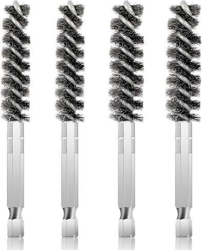 4 Pack Golf Club Hosel Brush, Stainless Steel Wire Brush Cleaning Tool with Hex Shank Handle for Wood and Iron Golf Clubs, Compatible with Electric Drill in Saudi Arabia