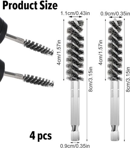 4 Pack Golf Club Hosel Brush, Stainless Steel Wire Brush Cleaning Tool with Hex Shank Handle for Wood and Iron Golf Clubs, Compatible with Electric Drill in Saudi Arabia