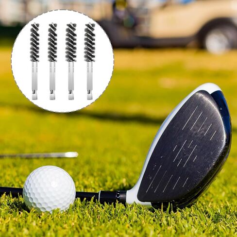 4 Pack Golf Club Hosel Brush, Stainless Steel Wire Brush Cleaning Tool with Hex Shank Handle for Wood and Iron Golf Clubs, Compatible with Electric Drill in Saudi Arabia