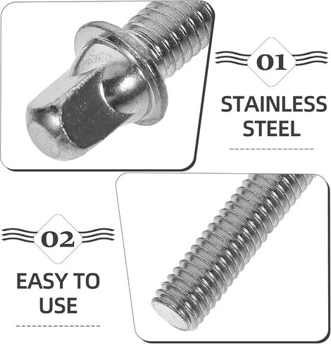 6 Pcs Snare and Bass Drum Tension Rod Screws - Key Accessories for Drum Kit Components With Washers in Saudi Arabia