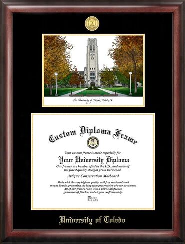 Campus Images University of Toledo Gold Embossed Diploma Frame Lithograph in Saudi Arabia