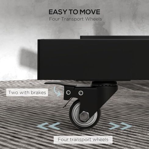 Olympic Bumper Weight Plate Rack Holder for 2 inch Plates and Bars, with 4 Transport Wheels and 6 Fasten Clamps, 440lbs Capacity in Saudi Arabia