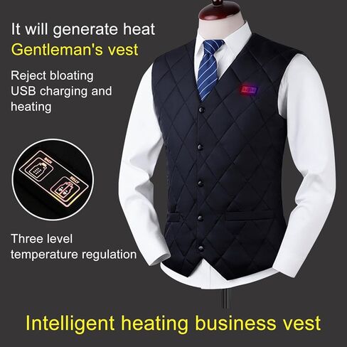 سترات شتوية للرجال والنساء برقبة على شكل V 2 تحكم 16 منطقة جيليه سترة دافئة سترات مبطنة خفيفة الوزن in Kuwait