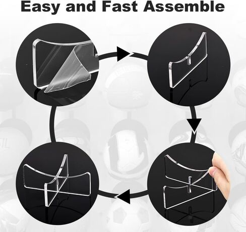 [4 عبوات] حامل كرة السلة مقاس 3.54 × 1.3 بوصة، حامل كرة أكريليك شفاف للعرض، حامل تخزين لكرة القدم والكرة الطائرة وكرة السلة والرجبي in Kuwait