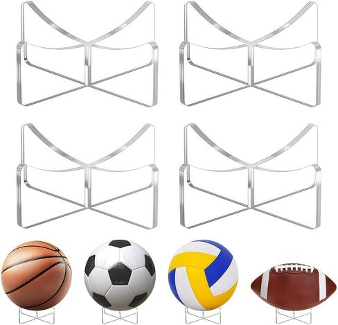 [4 عبوات] حامل كرة السلة مقاس 3.54 × 1.3 بوصة، حامل كرة أكريليك شفاف للعرض، حامل تخزين لكرة القدم والكرة الطائرة وكرة السلة والرجبي in Kuwait