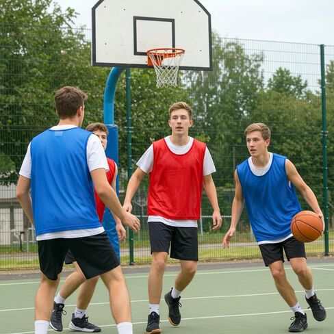 Grevosea 24 Pack Scrimmage Vest, Soccer Training Pinnies Youth Team Pinnies Practice Sports Lightweight Mesh Scrimmage Vests for Youth and Adults Breathable Practice Jerseys Red/Blue in Saudi Arabia