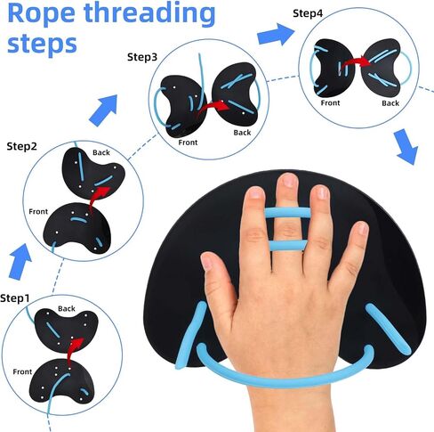 Swimming Paddles for Hands, Silicone Swim Training Paddles with Adjustable Straps Improves Speed and Form Lightweight Swim Hand Fins Lap Swimming Gear for Adults Kids in Saudi Arabia