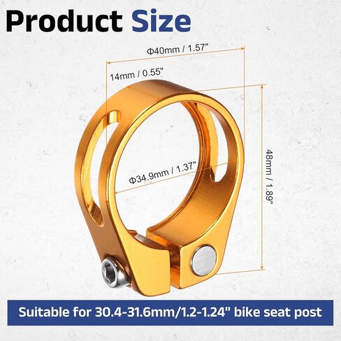 uxcell Bike Seat Post Clamp, 31.8mm Aluminum Alloy Bicycle Seat Post Clamp Quick Release Tube Clip for 27.2-28.6mm Mountain Road Bike Tube, Black in Saudi Arabia