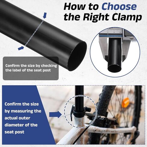 uxcell Bike Seat Post Clamp, 31.8mm Aluminum Alloy Bicycle Seat Post Clamp Quick Release Tube Clip for 27.2-28.6mm Mountain Road Bike Tube, Black in Saudi Arabia
