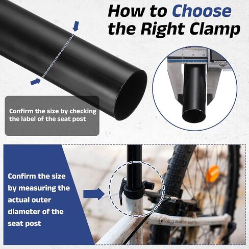 uxcell Bike Seat Post Clamp, 31.8mm Aluminum Alloy Bicycle Seat Post Clamp Quick Release Tube Clip for 27.2-28.6mm Mountain Road Bike Tube, Black in Saudi Arabia