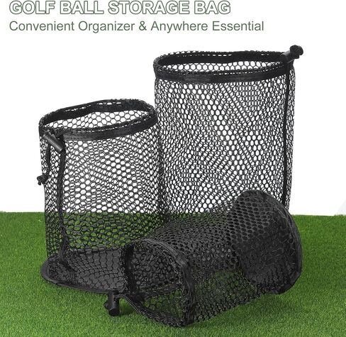 Golf Ball Storage Bag Nylon Mesh Golf Pouch with Adjustable Drawstring Closure for Balls Outdoor Sports Supplies in Saudi Arabia