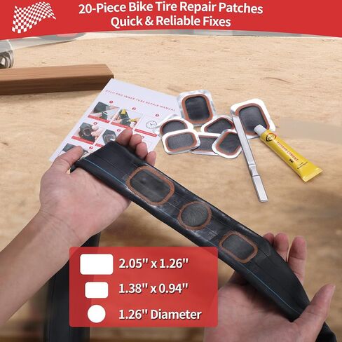 Bike Tire Repair Kit, Bicycle Inner Tube Patch Kit, with 20 PCS Vulcanizing Patches, for Bicycle, BMX, Motorcycle, and Inflatable Rubber in Saudi Arabia