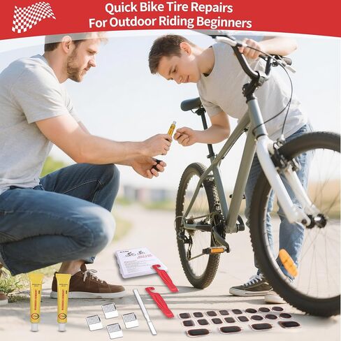 Bike Tire Repair Kit, Bicycle Inner Tube Patch Kit, with 20 PCS Vulcanizing Patches, for Bicycle, BMX, Motorcycle, and Inflatable Rubber in Saudi Arabia