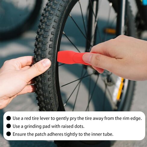20pcs Bike Tire Repair Kit, Bicycle Inner Tube Puncture Patch Kits Includes 12 Tire Patches Filer Blade Tyre Lever & Sandpaper for Mountain and Road Bikes in Kuwait