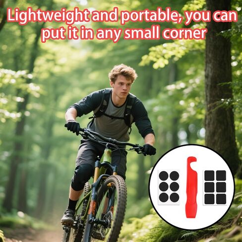 20pcs Bike Tire Repair Kit, Bicycle Inner Tube Puncture Patch Kits Includes 12 Tire Patches Filer Blade Tyre Lever & Sandpaper for Mountain and Road Bikes in Kuwait