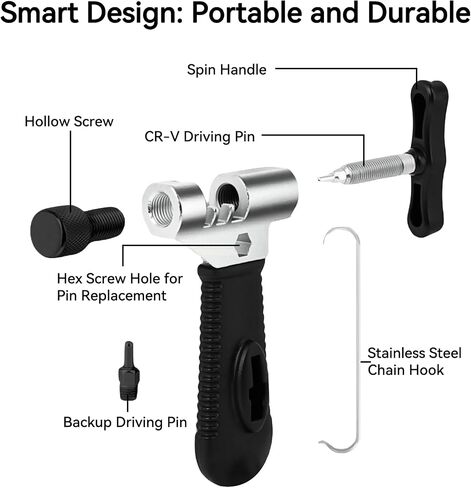 Bike Chain Breaker, Universal Road & Mountain Bicycle Chain Breaker Tool with Chain Hook, 3rd Generation Chain Tools for Routine Maintenance and Emergency Repair, Compact for Bike Bag in Saudi Arabia