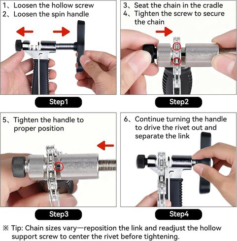 Bike Chain Breaker, Universal Road & Mountain Bicycle Chain Breaker Tool with Chain Hook, 3rd Generation Chain Tools for Routine Maintenance and Emergency Repair, Compact for Bike Bag in Saudi Arabia