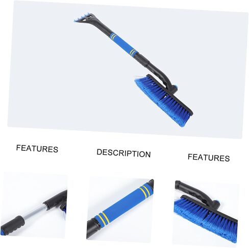VANZACK 1pc Retractable Snow Shovel Three One Ice Scraper for Non-Slip Ergonomic Grip and Lightweight Snow Removal Tool for Winter Weather Preparedness in Saudi Arabia