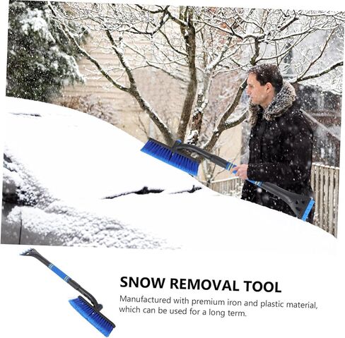 VANZACK 1pc Retractable Snow Shovel Three One Ice Scraper for Non-Slip Ergonomic Grip and Lightweight Snow Removal Tool for Winter Weather Preparedness in Saudi Arabia
