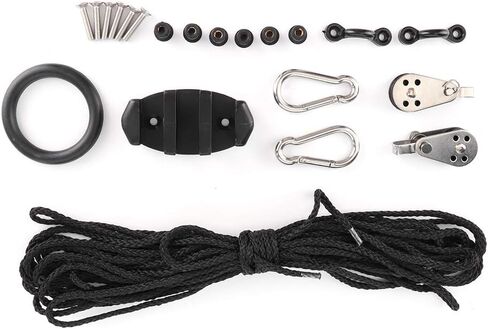 Acouto : Trolley Kit with Rope Pulley Pad Eyes Canoe Boats Water Sports Accessories, Trolley System Canoe, System Kit - Sports & OutdoorsSportsWater SportsKayaking/Hardware in Saudi Arabia