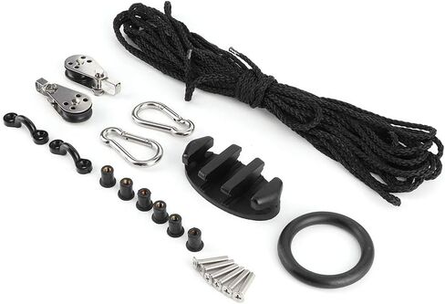 Acouto : Trolley Kit with Rope Pulley Pad Eyes Canoe Boats Water Sports Accessories, Trolley System Canoe, System Kit - Sports & OutdoorsSportsWater SportsKayaking/Hardware in Saudi Arabia