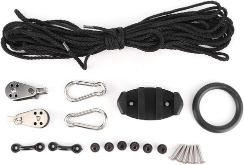 Acouto : Trolley Kit with Rope Pulley Pad Eyes Canoe Boats Water Sports Accessories, Trolley System Canoe, System Kit - Sports & OutdoorsSportsWater SportsKayaking/Hardware in Saudi Arabia