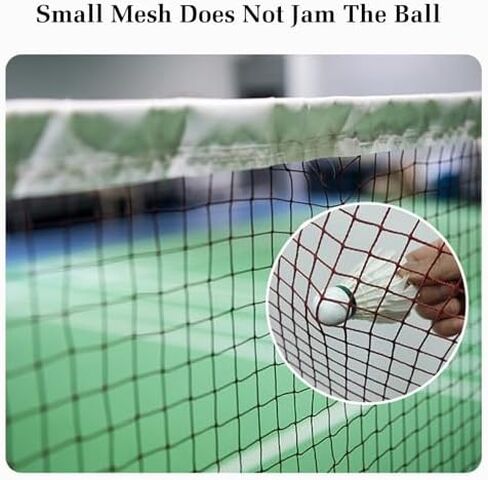 حامل شبكة تنس الريشة المحمول - أعمدة قائمة بذاتها قابلة للتعديل مع شبكة وحقيبة ظهر للتدريب الرياضي واستخدام الشاطئ والملعب - طول 520 سم in Kuwait