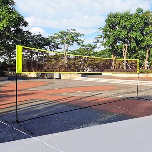 حامل شبكة تنس الريشة المحمول - أعمدة قائمة بذاتها قابلة للتعديل مع شبكة وحقيبة ظهر للتدريب الرياضي واستخدام الشاطئ والملعب - طول 520 سم in Kuwait