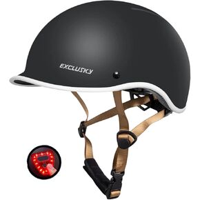 Exclusky Bike Helmet for Adults,Adjustable Cycling Helmet for Men & Women Safety Certified Bicycle Helmet for Commuting, Road Biking, Skating with USB Rechargeable Rear Light in Kuwait