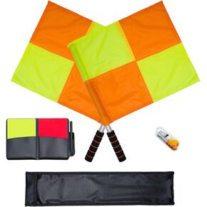 تحكيم كرة القدم ، فلادة الصفراء الصفراء الصفراء المقاوم للصدأ-مرجع كرة القدم مرجع خطوط العلم مجموعة حزم العتاد المدرب (اللون A01) in Kuwait