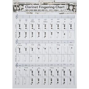 56×40cm Clarinet Accessories, Flute Accessories, Clarinet Book, Fingering Practice Chart, for Beginners, Teaching, Group Study in Kuwait