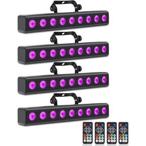 شريط إضاءة LED للمسرح، 50 وات LED 4 في 1 RGBW DJ أضواء بار مع جهاز التحكم عن بعد الصوت المنشط DMX إضاءة المسرح لأحداث الكنيسة وحفلات الزفاف والديسكو وإضاءة DJ 2 حزمة in Kuwait