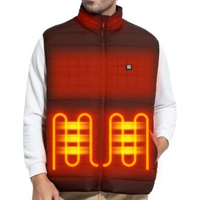 Men's Lightweight Heated Vest, 3 Heating Levels 4 Heating Zones Outdoor Recreation Vests with 10000mAh Battery Pack in Saudi Arabia