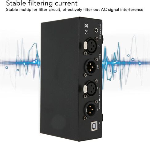48V Phantom Power Supply, Microphone Phantom Power Supply with 2 XLR Cables, Support Dual Microphones, 48 V Phantom Power for Music Recording Equipment in Saudi Arabia