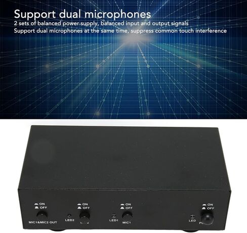 48V Phantom Power Supply, Microphone Phantom Power Supply with 2 XLR Cables, Support Dual Microphones, 48 V Phantom Power for Music Recording Equipment in Saudi Arabia