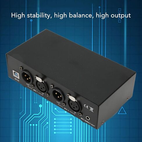 48V Phantom Power Supply, Microphone Phantom Power Supply with 2 XLR Cables, Support Dual Microphones, 48 V Phantom Power for Music Recording Equipment in Saudi Arabia