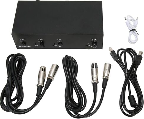 48V Phantom Power Supply, Microphone Phantom Power Supply with 2 XLR Cables, Support Dual Microphones, 48 V Phantom Power for Music Recording Equipment in Saudi Arabia