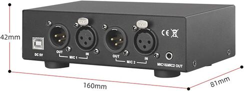 48V Phantom Power Supply, Microphone Phantom Power Supply with 2 XLR Cables, Support Dual Microphones, 48 V Phantom Power for Music Recording Equipment in Saudi Arabia
