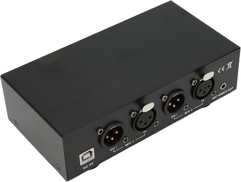 48V Phantom Power Supply, Microphone Phantom Power Supply with 2 XLR Cables, Support Dual Microphones, 48 V Phantom Power for Music Recording Equipment in Saudi Arabia