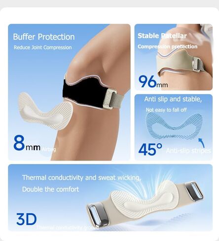 Knee Braces for Women and Men, Patella Knee Support Strap, Basketball, Running, Hiking, Volleyball, Tennis, Squats (Black) in Saudi Arabia