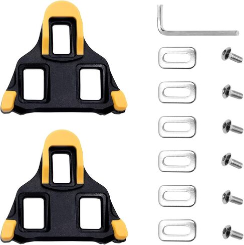SPD-SL Pedal Cleats for Shimano SM-SH11 System Shoes Locking Cycling Road Bike Pedals Cleat 6 Degrees Float Yellow Indoor Outdoor Peleton Bicycle Clips in Saudi Arabia