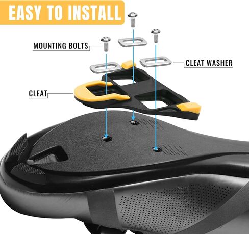 SPD-SL Pedal Cleats for Shimano SM-SH11 System Shoes Locking Cycling Road Bike Pedals Cleat 6 Degrees Float Yellow Indoor Outdoor Peleton Bicycle Clips in Saudi Arabia