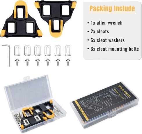 SPD-SL Pedal Cleats for Shimano SM-SH11 System Shoes Locking Cycling Road Bike Pedals Cleat 6 Degrees Float Yellow Indoor Outdoor Peleton Bicycle Clips in Saudi Arabia