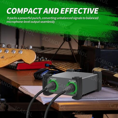 PD200 Stereo Passive DI Box Unit Hum Eliminator with GND switch, Input Attenuator to Connect Guitar & Bass, 1/4" instrument Direct Box to Balanced & Unbalanced XLR in Saudi Arabia