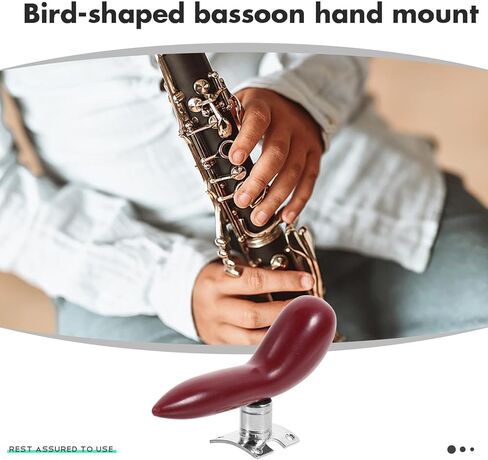 وسادة دعم إبهام الباسون المريحة مع قاعدة مطلية بالفضة قابلة للفصل ومسند إصبع خفيف الوزن على شكل طائر للعب مريح وحامل يد ثابت باللون الأحمر in Kuwait