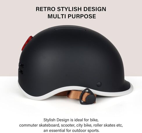 خوذة دراجة حصرية للبالغين، خوذة ركوب الدراجات قابلة للتعديل للرجال والنساء، خوذة دراجة معتمدة للسلامة للتنقل وركوب الدراجات على الطرق والتزلج مع ضوء خلفي قابل لإعادة الشحن عبر USB in Kuwait