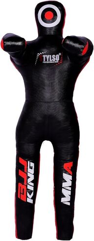 Wrestling Dummy Grappling Dummy BJJ Dummy Judo Karate Jiu Jitsu Practice Dummies - Un-Filled (Black PU, 6ft / 72 inches) in Saudi Arabia