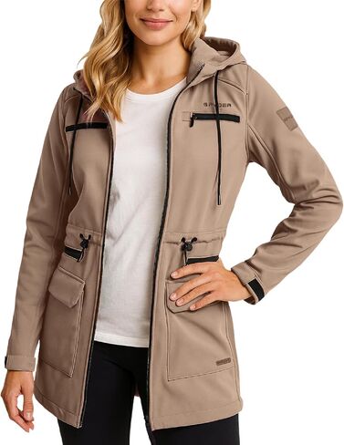 Spyder Womens Softshell Jacket - Cozy Fleece Lined Long Winter Coat - Lightweight Soft Shell Hooded Fall Jacket for Women in Saudi Arabia