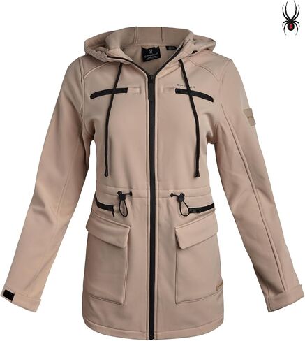 Spyder Womens Softshell Jacket - Cozy Fleece Lined Long Winter Coat - Lightweight Soft Shell Hooded Fall Jacket for Women in Saudi Arabia